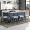 Costway 24.5" Bar Stool Set of 4 with Solid Rubber Wood Frame Humanized Footrest Kitchen White/Gray